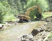Stream renovation activity in Bear Creek at O'Fallon Park